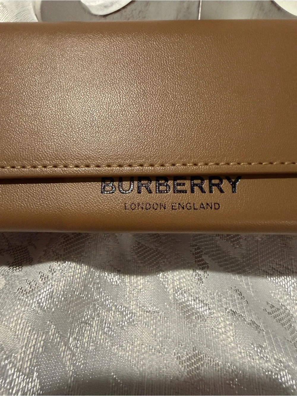 Burberry Brown Leather Glasses Case NWOT